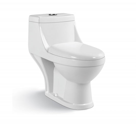 Zotto - White One Piece Circular Toilet Size 68 x 37 x 65