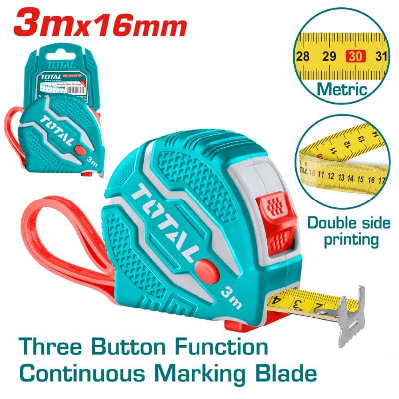 Total - 3m Steel Measuring Tape