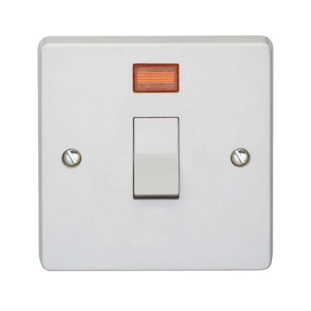 Crabtree - 20A, 1 Gang, Neon Light Switch