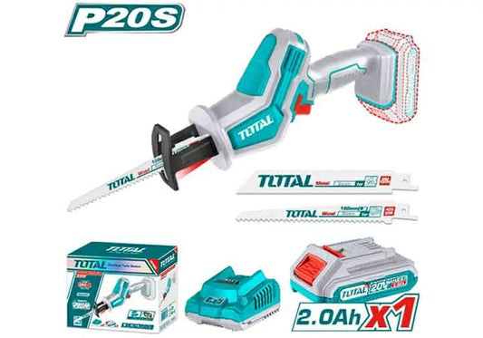 Total - 20V 2.0AH Cordless Reciprocating Saw (1 Battery + 1 Charger)