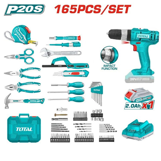 Total - Drill & Accessories Tool Set (165 Pcs)