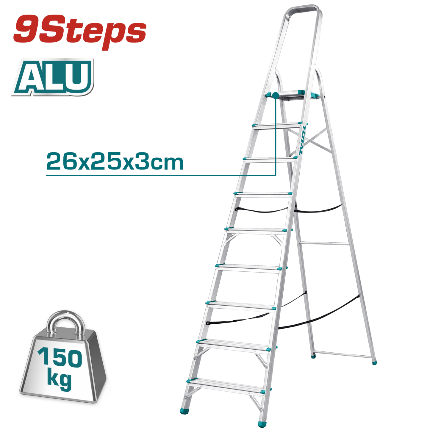 Total - Aluminum 9 Step Ladder