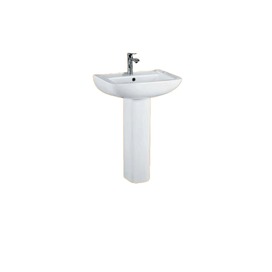 Zotto - 85 x 47.5 x 60 White Full Pedestal Circular Wash Basin