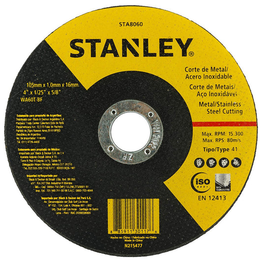 Stanley - 105mm x 1.2mm x 16mm Metal Cut Off Disc