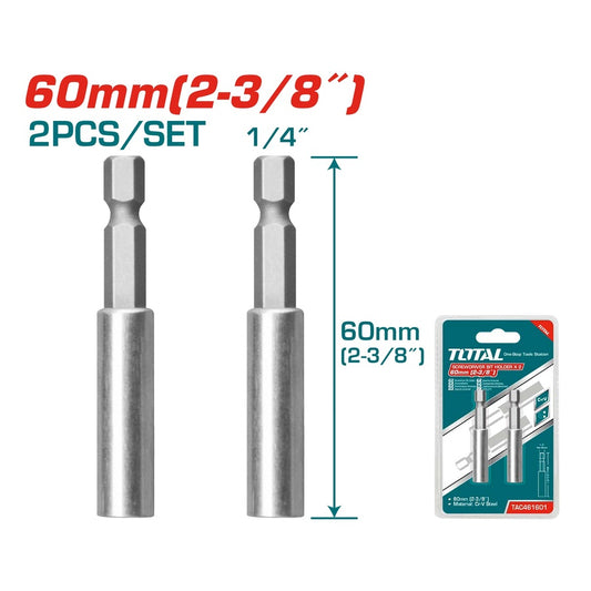 Total - 60mm Screwdriver Bit Holder Set (2 Pcs)