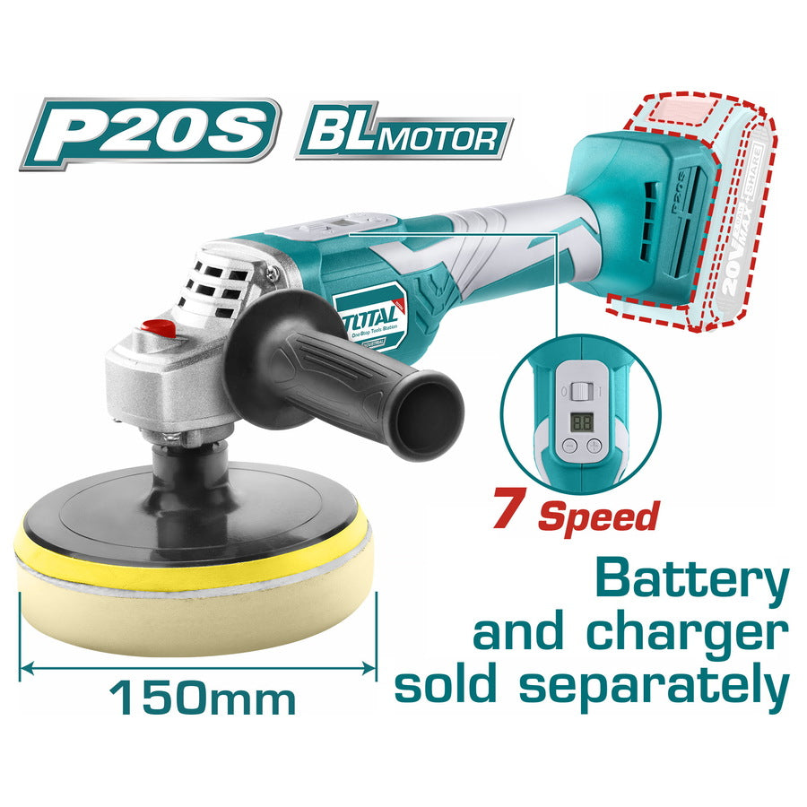 Total - 6" 20V Cordless Polisher Without Battery