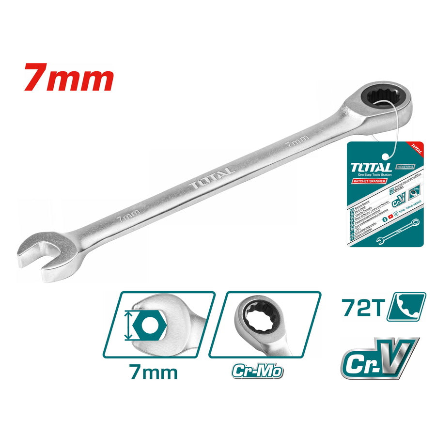 Total - 7mm Ratchet Spanner