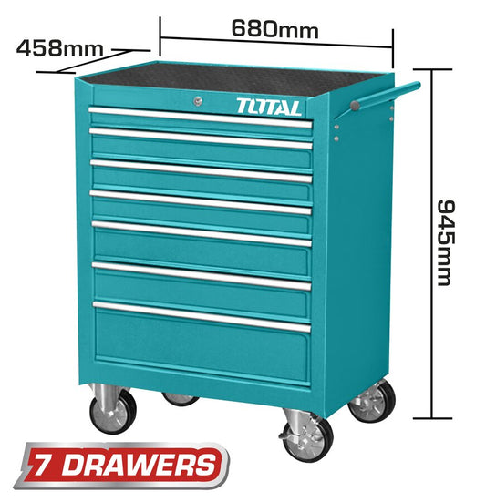 Total - 680 x 458 x 945 mm 7 Drawer Tool Cabinet