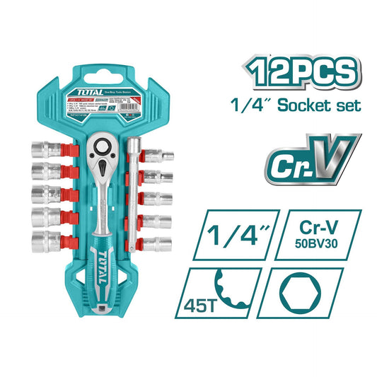 Total - 1/4" Socket Set (12 Pcs)