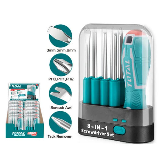 Total - Interchangeable Screwdriver Set (9 Pcs)