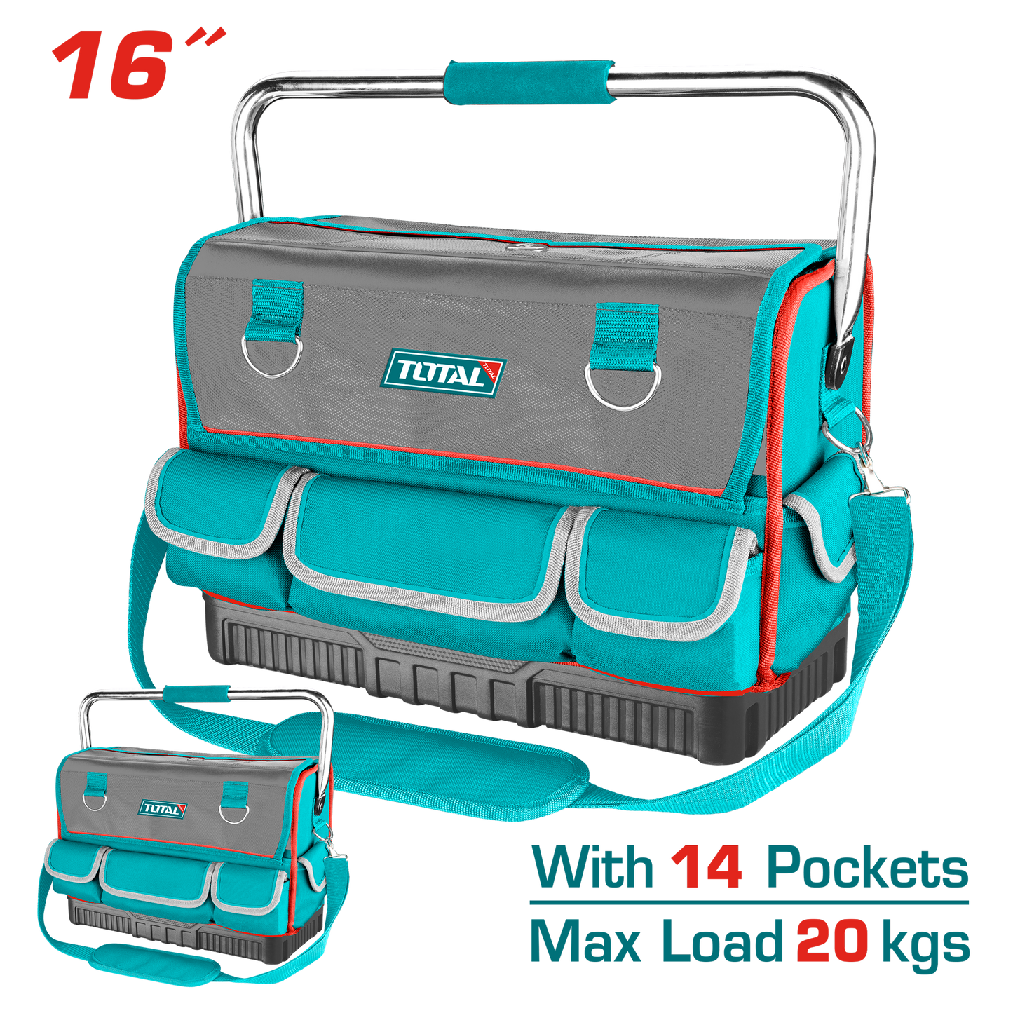 Total - 16" 25 Pocket 20Kg Tool Bag