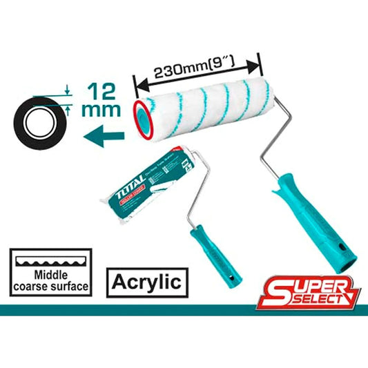 Total - 230mm (9") Paint Roller with Plastic Stick