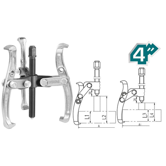 Total - 4" 4 Ton Three Jaw Puller