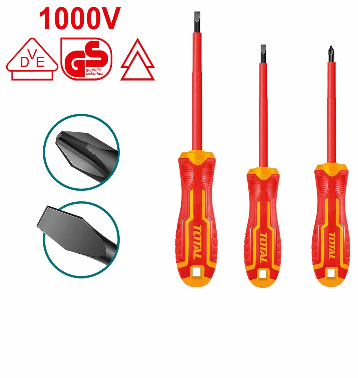 Total - Screwdriver Set (3 Pcs)