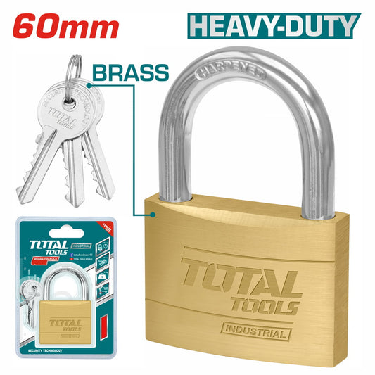 Total - 60mm 385g Brass Heavy Duty Pad Lock