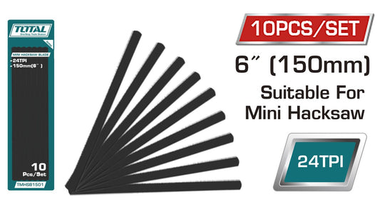 Total - 150mm (6") Hack Saw Blade Set (10 Pcs)