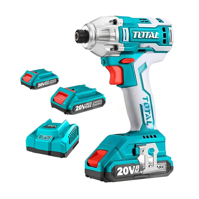 Total - 6.35mm 170Nm 20V Impact Driver (2 Battery + 1 Charger)