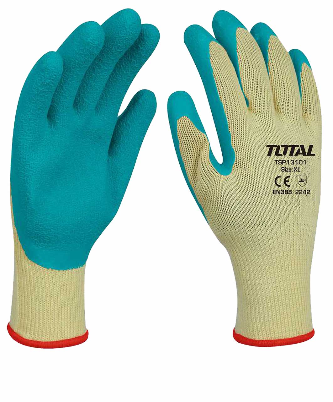 Total - XL Yellow Latex Gloves