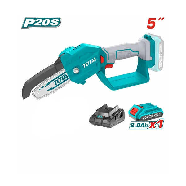 Total - 5" 20V 2.0AH Cordless Mini Chainsaw (1 Battery + 1 Charger)