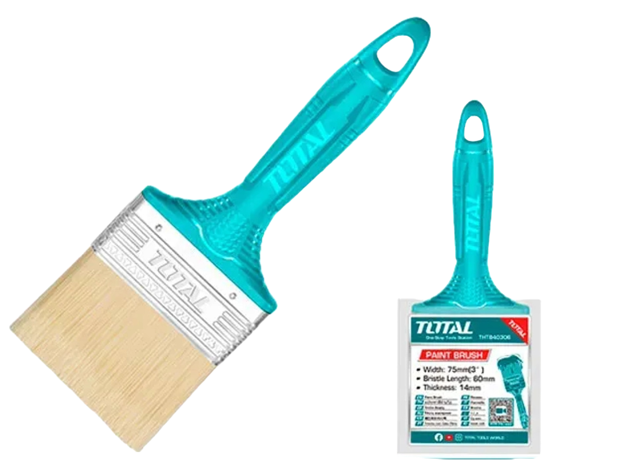 Total - 75mm (3") Plastic Handle Paint Brush