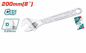 Total - 200mm (8") C45 Adjustable Wrench