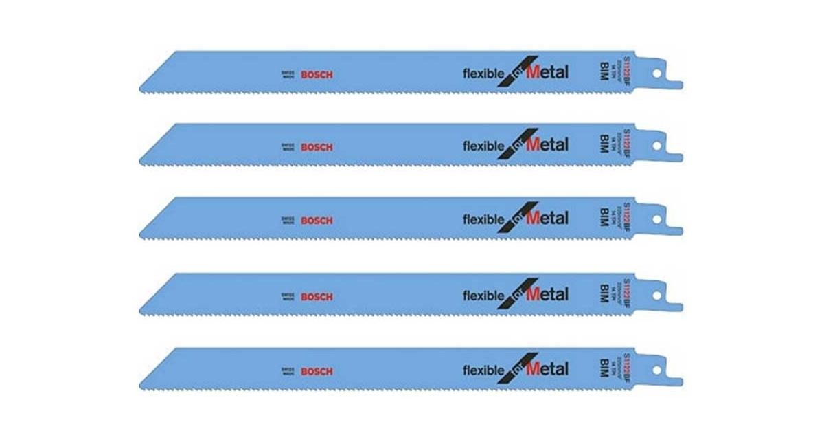 Bosch - 225mm 9" Reciprocating Saw Blade for Metal Set (5 Pcs)