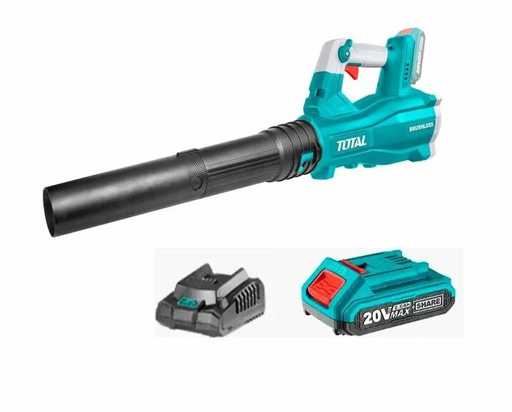 Total - 20V 2.0AH Cordless Blower Brushless Motor (2 Battery + 1 Charger)