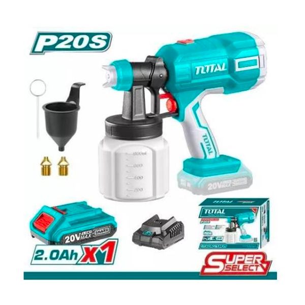 Total - 20V 0.2 Bar 800mL Spray Gun (1 battery + 1 Charger)