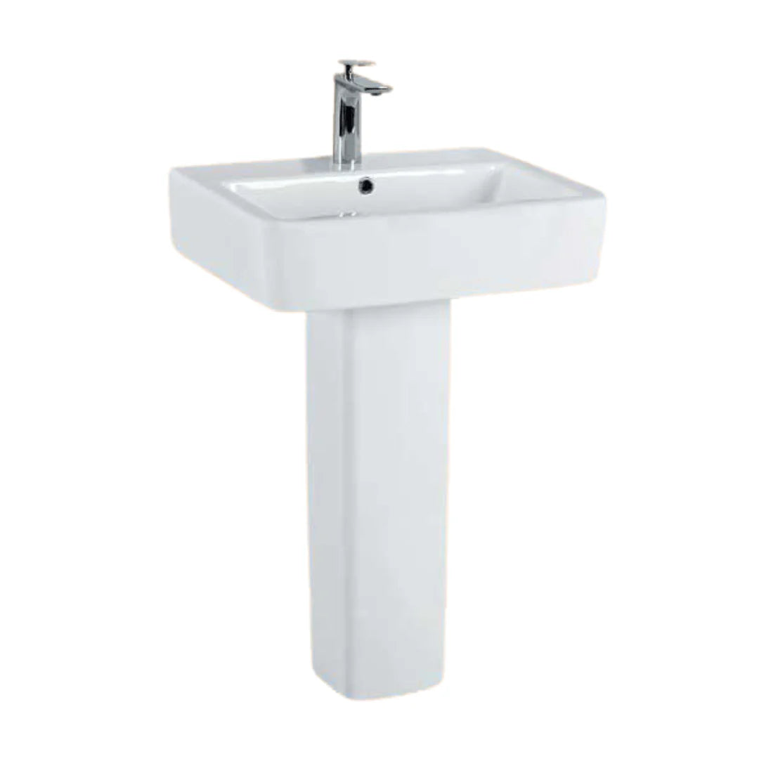 Zotto - Full Pedestal Square White Wash Basin